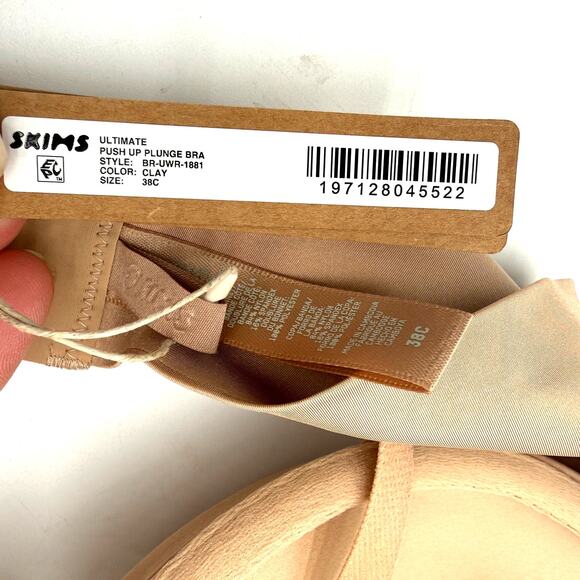 Skims Ultimate Push-Up Plunge Clay Bra New With Tags Size 38C - Picture 4 of 4
